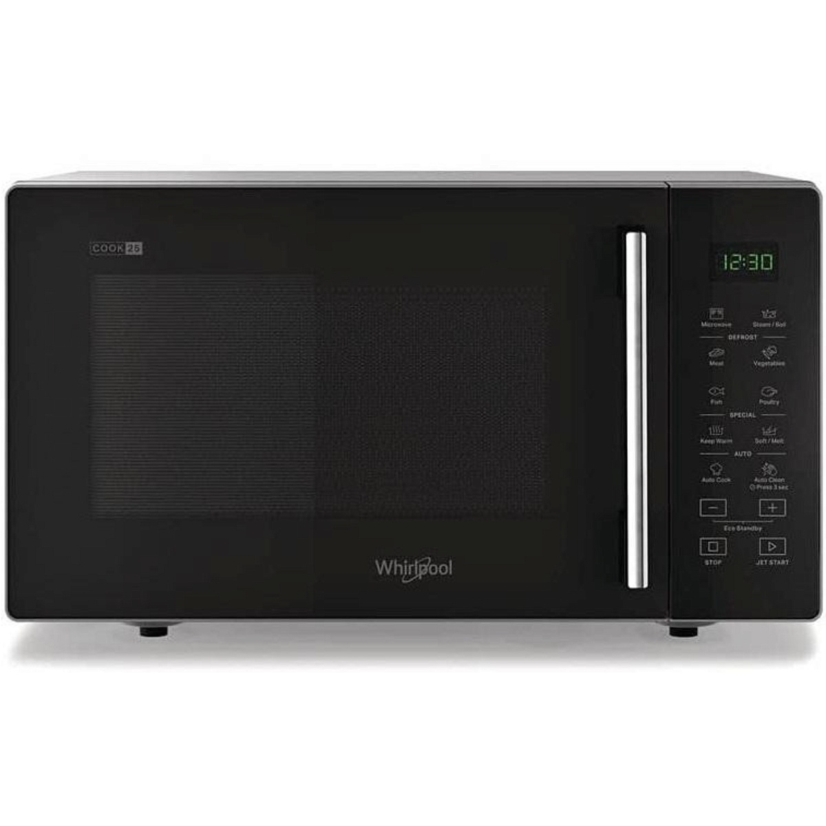 Микроволновая печь Whirlpool MWP 252 SB (25 л, 900 Вт, переключатели сенсор, дисплей, гриль, серебристый/черный)