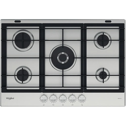 Поверхность газовая Whirlpool GMWL 728/IXL (Нерж.сталь / 5 конфорки / Чугунные решетки / Электроподжиг / Газ контроль)