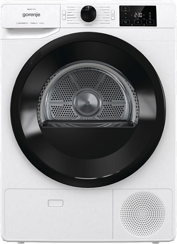 Сушильная машина с тепловым насосом Gorenje DNE72/GN (Essential / 62.5 см / 7кг / TwinAir / AntiCrease / StableTech)