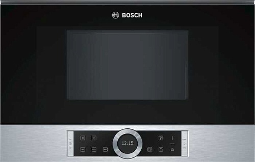 Микроволновая печь встраиваемая Bosch BFR634GS1 (Serie8 / нерж / 21л / ширина - 59,4 см / 900Вт / AutoPilot7 / правое открывание)