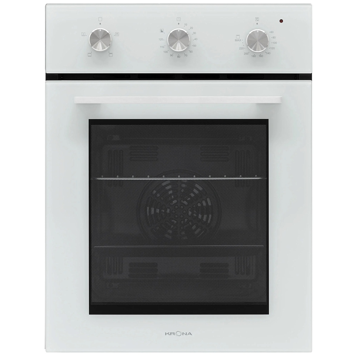 Духовой шкаф KRONA LINDE 45 WH (Узкий, 45 см / 45 л / до 260 °C / Белое стекло / Формованные направляющие / Гриль / А)-0