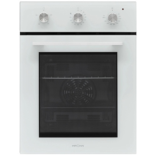 Духовой шкаф KRONA LINDE 45 WH (Узкий, 45 см / 45 л / до 260 °C / Белое стекло / Формованные направляющие / Гриль / А)-0