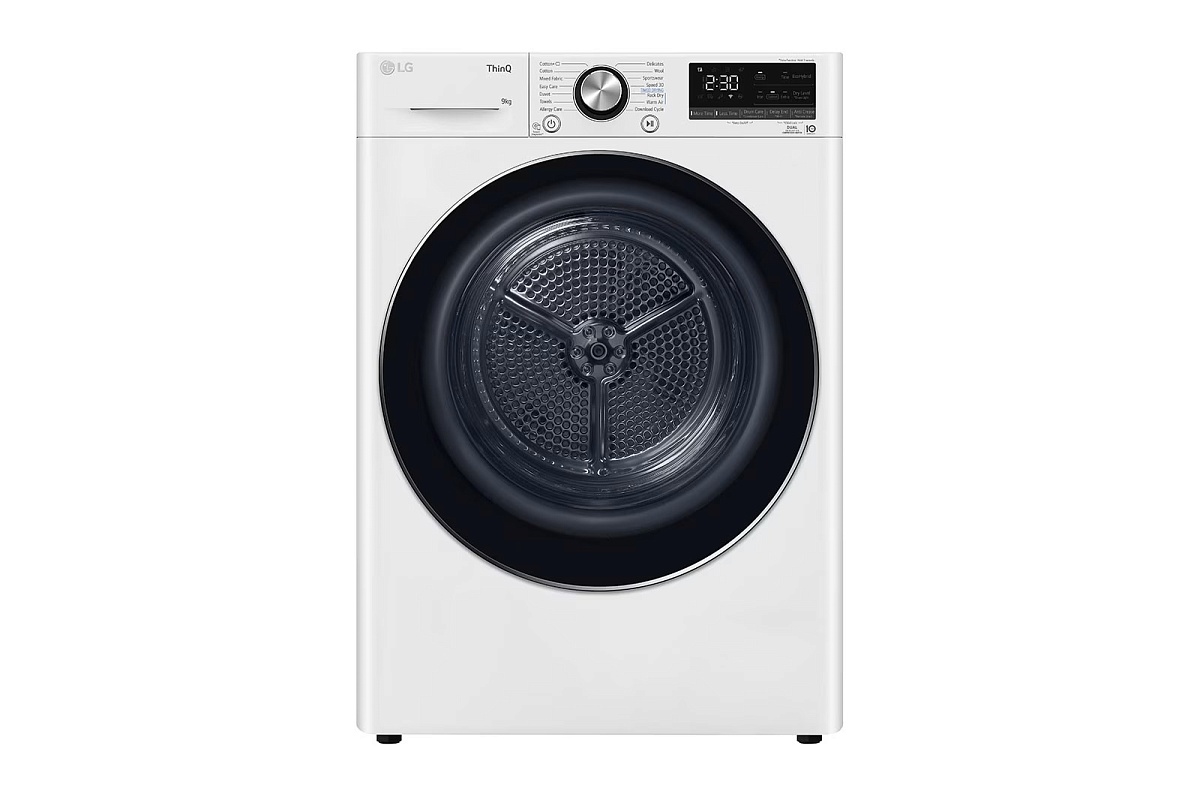 Сушильная машина с тепловым насосом LG RH90V9AV2N (66см / 9кг / A+++ / Eco Hybrid / DUAL Inverter Heat Pump™ / ThinQ™ / Wi-Fi)