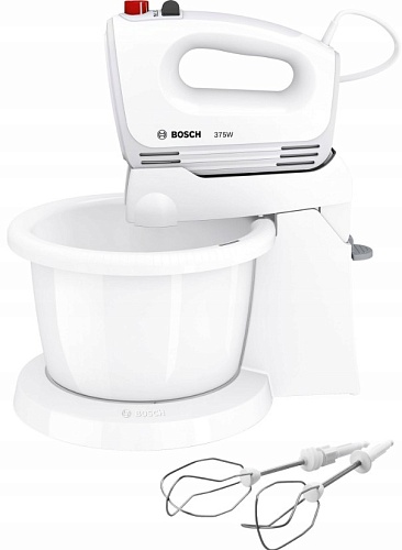 Миксер стационарный Bosch MQWPL2000 (375Вт/ скоростей 4/ корпус пластик/ насадок 4/ турборежим/ белый)