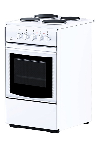 Плита электрическая Flama AE 1403 W (Белая / духовка - 50 л / 4 конфорки (1000/1500/1500/1000Вт))