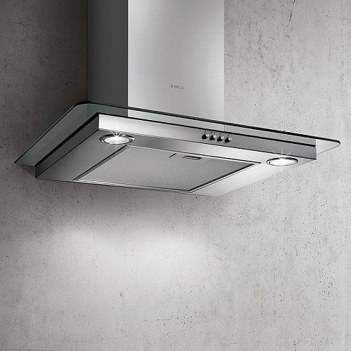 Вытяжка каминная Elica FLAT GLASS IX/A/60 (700 м³/ч / 140 Вт / LED освещение 2 x 2,5 Вт / ширина - 59.8 см / Нерж. сталь + стекло)