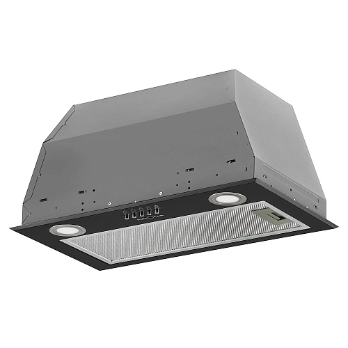 Вытяжка полновстраиваемая KRONA AMELI 600 BLACK PB (633 м³/ч / 65 Вт / LED освещение 2x1,5 Вт/ ширина - 52.5 см / чёрная)-0