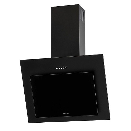 Вытяжка наклонная KRONA FREYA 600 black PB (633 м³/ч / 110 Вт / галогенная лампа 2x28 Вт / ширина - 59.7 см / чёрный металл/стекло)-0