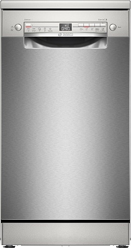 Машина посудомоечная отдельностоящая 45 см Bosch SPS2HMI42E (Serie2 / 10 комплектов / 3 полки / Расход воды - 9,5 л / HomeConnect / fingerprint-proof)-0