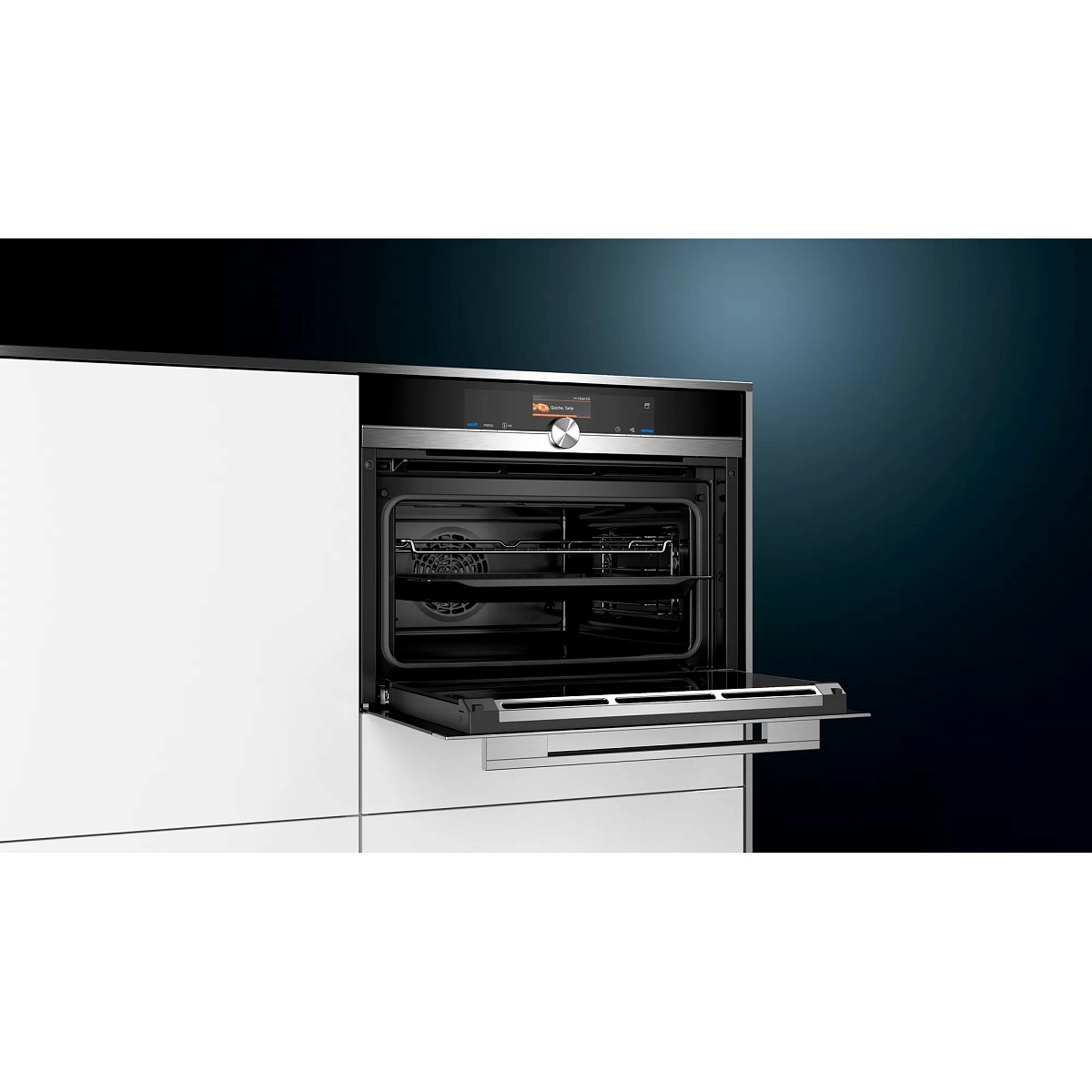 Духовой шкаф-пароварка Siemens CS636GBS2 (iQ700 / 47 л / до 250 °C / Нерж. / Резервуар для воды - 1 л / Сенсорный дисплей)-0