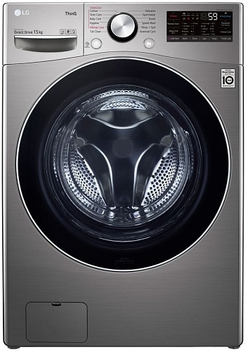Стиральная машина LG F0L9DYP2S (77см / 15кг / 1400об / пар / AI DD / Steam / TurboWash™ 360˚ / Wi-Fi / A+++ / Серебро)-0