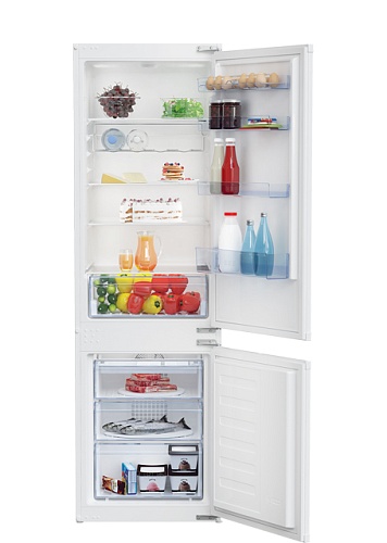 Холодильник встраиваемый Beko BCHA2752S (Объем - 275 л / Высота - 177.5 см / Слайдерное крепление фасадов / A+ / Белый / Морозилка - NoFrost)