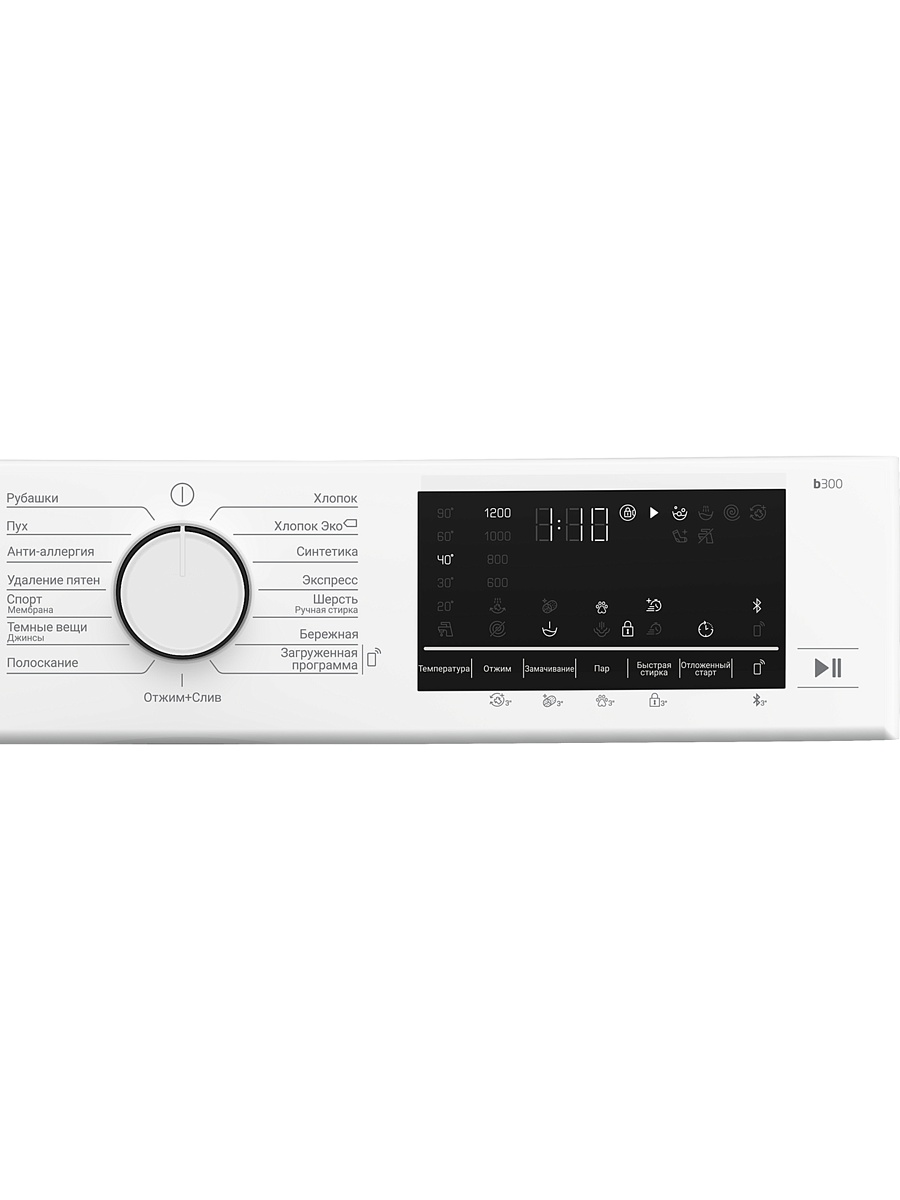 Стиральная машина Beko B3WFR572W (49,6см / 7кг / 1200об / пар SteamCure™ / HomeWhiz®(Bluetooth) / Инверторный мотор ProSmart™ / A)-0