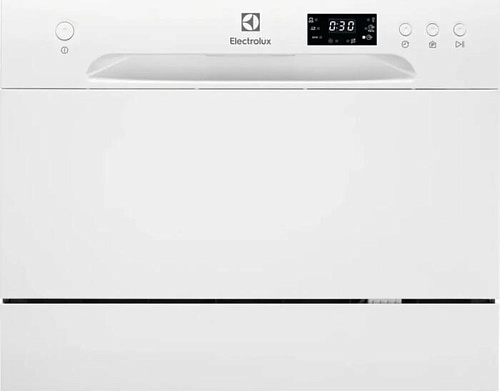 Машина посудомоечная отдельностоящая компактная Electrolux ESF2400OW (6 комплектов / Расход воды - 6,5 л / AquaStop / Белый)-0
