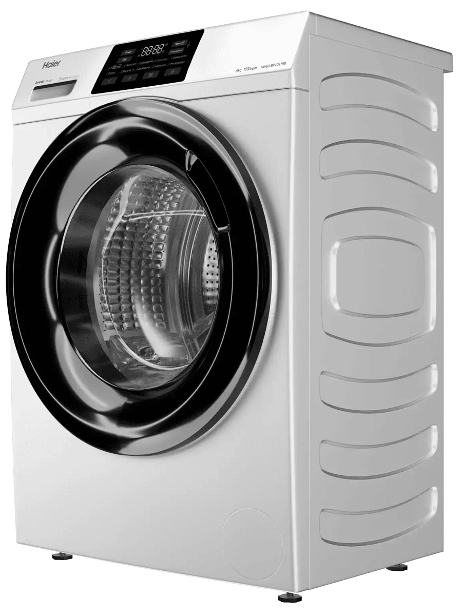 Стиральная машина Haier HW60-BP10919B (46 см / 6 кг / 1000об / пар / ABT / Auto weighing / Smart Dual Spray / Invertor / A+++)