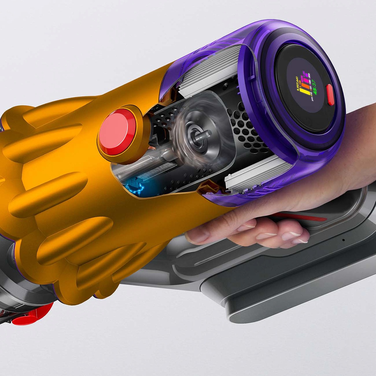 Пылесос Dyson V12 Detect Slim Absolute UK, yellow/nickel