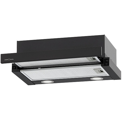 Вытяжка телескопическая KRONA KAMILLA T 500 BLACK (500 м³/ч / 80 Вт / LED освещение 2x1,5 Вт / ширина - 49,7 см / черный / металл)-0