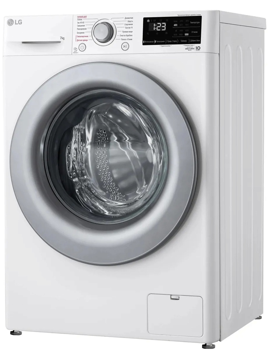 Стиральная машина LG F2V3HS4W (47,5см / 7кг / 1200об / пар / Tub Clean / Inverter Direct Drive / A)-1
