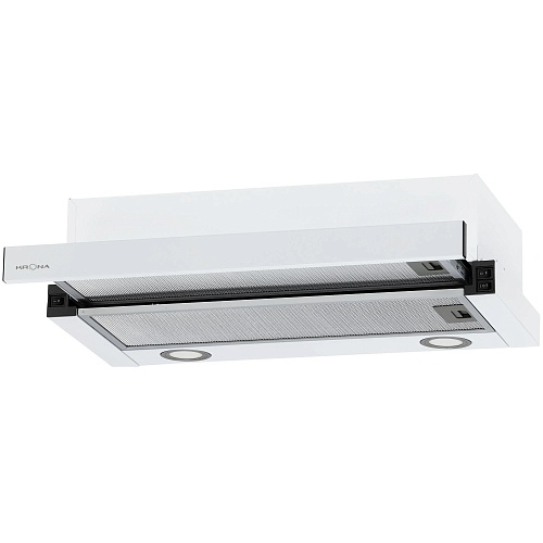 Вытяжка телескопическая KRONA KAMILLA T 600 WHITE (1000 м³/ч / 2*80 Вт / LED освещение 2x1,5 Вт / ширина - 59,7 см / белый / металл)