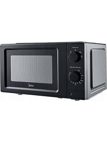 Микроволновая печь Midea MD-MP012LW-BK (19 л, 700 Вт, переключатели поворотный механизм, чёрный)-1