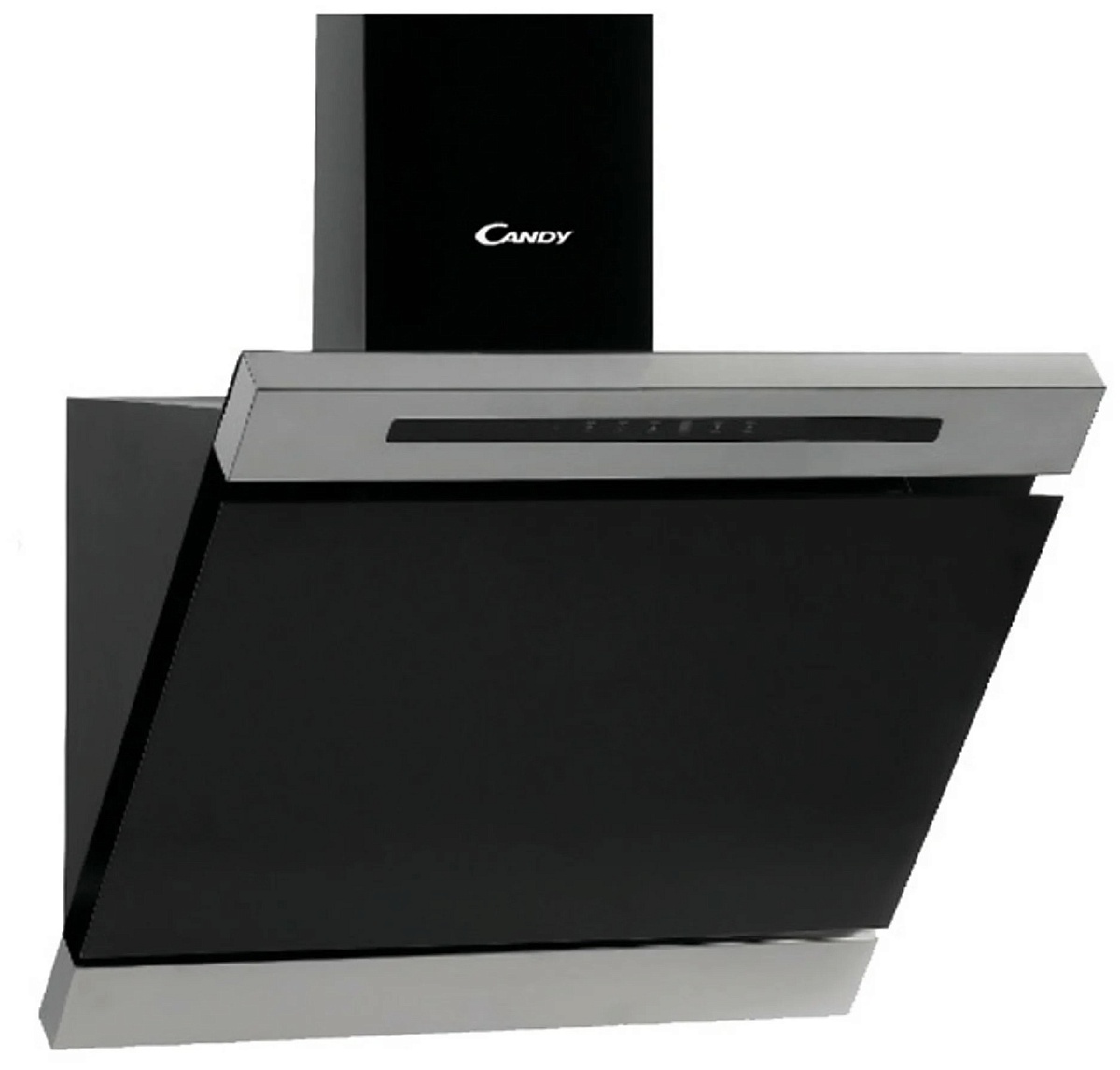 Вытяжка наклонная Candy CDP620GBX-07 (620 м³/ч / 192 Вт / LED освещение 2 x 3 Вт / ширина - 59.6 см / Черное стекло + серый металл)