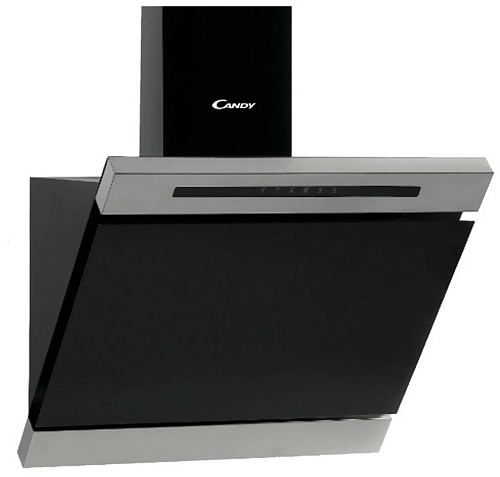 Вытяжка наклонная Candy CDP620GBX-07 (620 м³/ч / 192 Вт / LED освещение 2 x 3 Вт / ширина - 59.6 см / Черное стекло + серый металл)-0