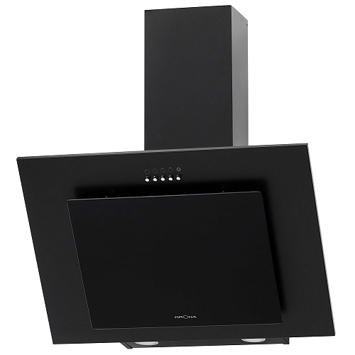 Вытяжка наклонная KRONA VIERKANT 600 Black PB (890 м³/ч / 125 Вт / LED освещение 2x3 Вт / ширина - 59.7 см / чёрный металл/стекло)-0