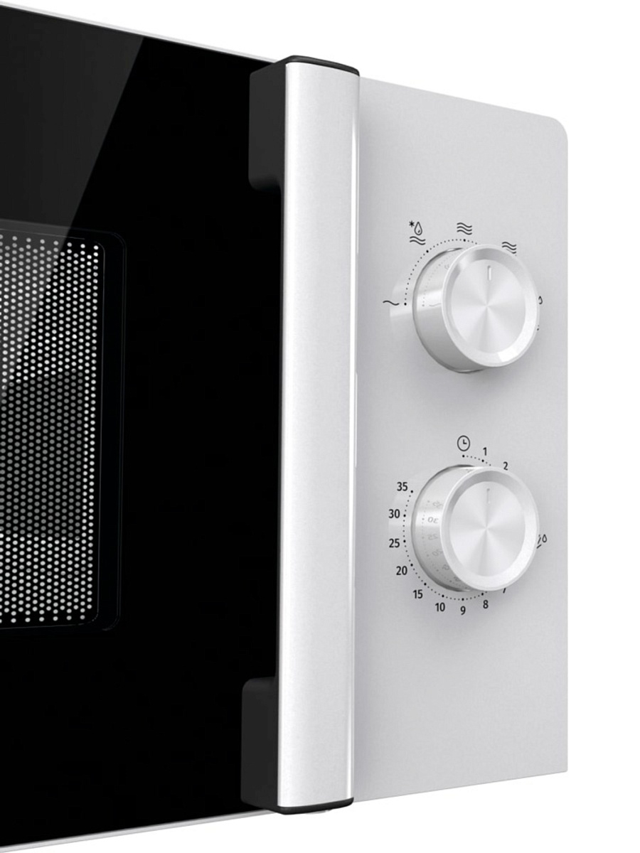 Микроволновая печь Gorenje MO20E1WH (Essential / 20 л, 800 Вт, переключатели поворотный механизм, белый/черный)-0