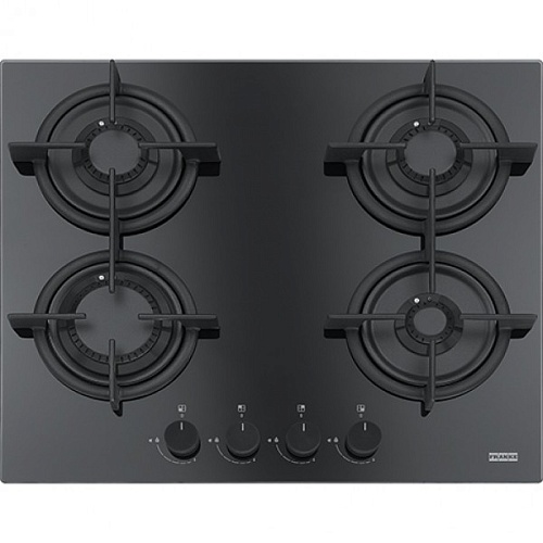 Поверхность газовая Franke FHCR 604 4G HE BK C (Mythos / черное стекло / чугун. решетки / 4 конфорки / газконтроль / WOK)