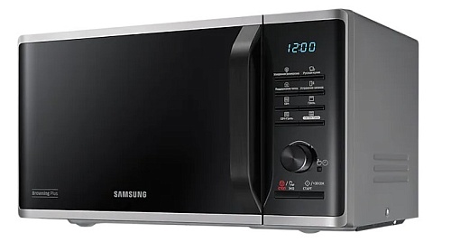 Микроволновая печь Samsung MG23K3515AS (23 л, 800 Вт, переключатели поворотный механизм, кнопки, гриль, дисплей, серебристый)-0