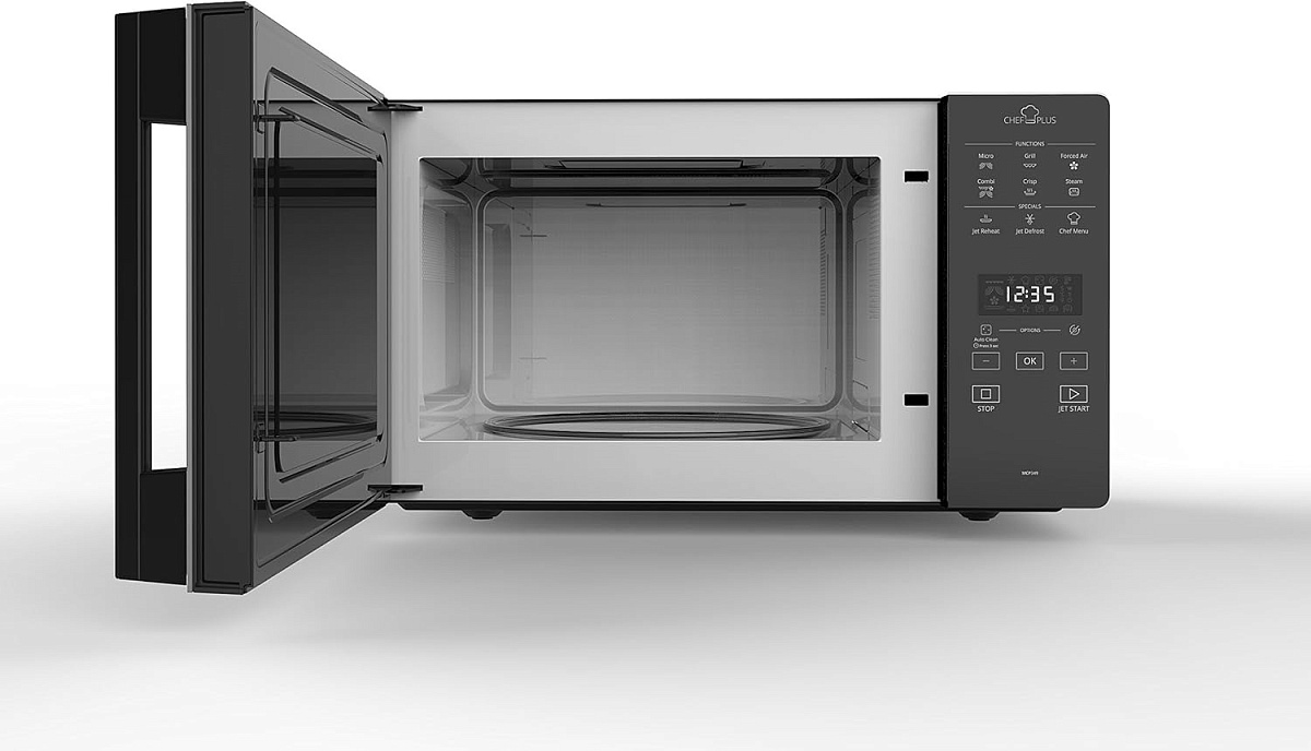 Микроволновая печь Whirlpool MCP 349 SL (25 л, 800 Вт, переключатели сенсор, дисплей, гриль 900 Вт, серебристый/черный)