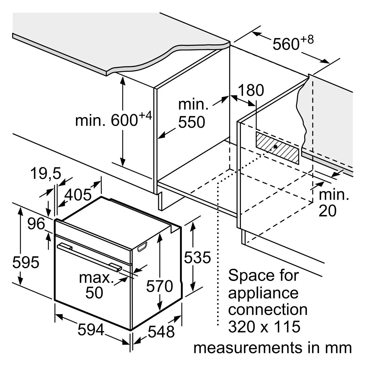 Духовой шкаф Bosch HBG539EB0 (Serie6 / 71 л / до 275 °C / чёрное стекло / Гриль / Телескоп. напр. (x1) / EcoClean Direct задняя стенка / SoftClose /A)-3