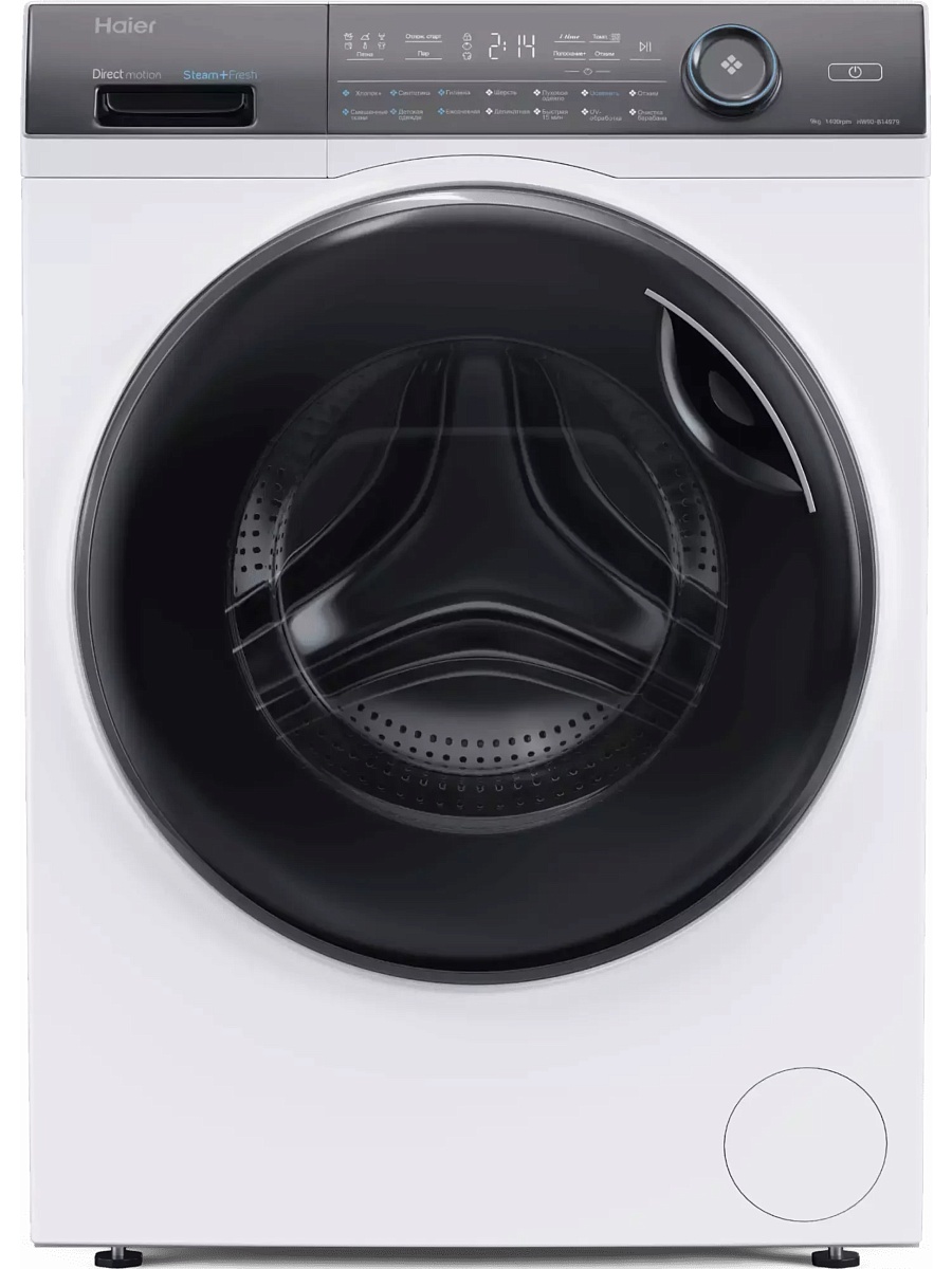 Стиральная машина Haier HW90-B14979 (I-Pro Serie7 / 55 см / 9кг / 1400об / пар / Smart Dual Spray / Direct Motion / A+++)