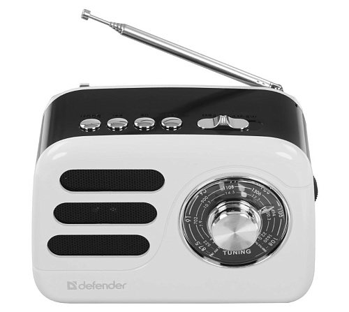 Радиоприемник Defender Signal / 5W / Bluetooth / Батарея - 1200 mAh / белый / Корпус – пластик-0