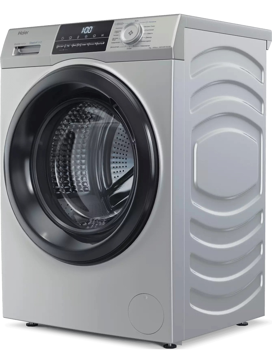 Стиральная машина Haier HW90-BP14929BS (58,3 см / 9кг / 1400об / пар / Direct Motion / Smart Dual Spray / Invertor / A+++ / Серебро)-0