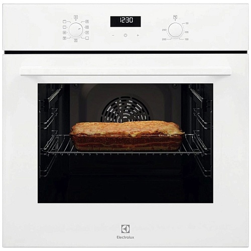 Духовой шкаф Electrolux EOF5F50BV (SurroundCook 500 / 65 л / до 250°C / Белое стекло / Катализ / телескоп. напр. (x1))-0