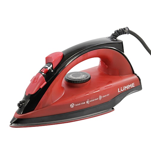 Утюг Lumme LU-IR1133A красный (2400 Вт / подошва - металлокерамика / 1,6 м)-0
