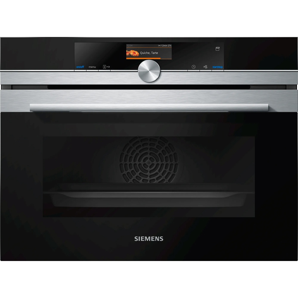 Духовой шкаф-пароварка Siemens CS636GBS2 (iQ700 / 47 л / до 250 °C / Нерж. / Резервуар для воды - 1 л / Сенсорный дисплей)-0