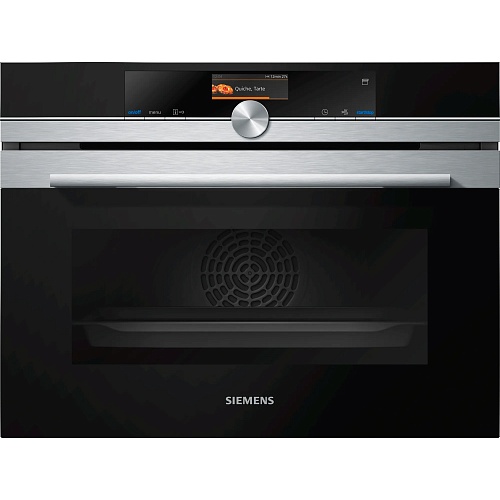 Духовой шкаф-пароварка Siemens CS636GBS2 (iQ700 / 47 л / до 250 °C / Нерж. / Резервуар для воды - 1 л / Сенсорный дисплей)-1