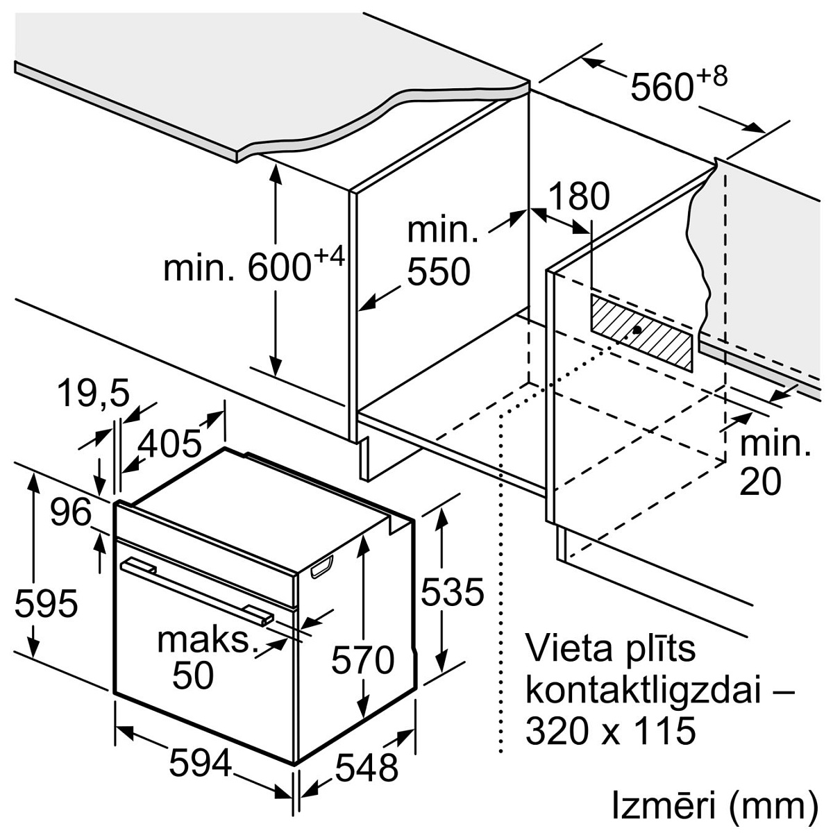 Духовой шкаф Bosch HBA530BS0S (Serie2 / 71 л / до 275 °C / Нерж. / Гриль / съемные направляющие / A)-3