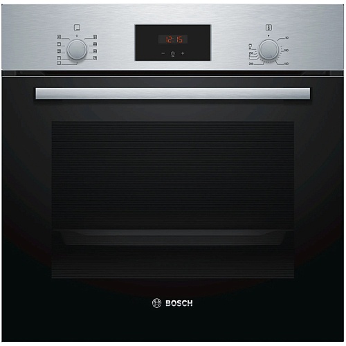 Духовой шкаф Bosch HBF134ES1 (Serie2 / 66 л / до 270 °C / Нерж. сталь / Гриль / Телескоп. напр. (x1) / EcoClean Direct задняя стенка / A)-1