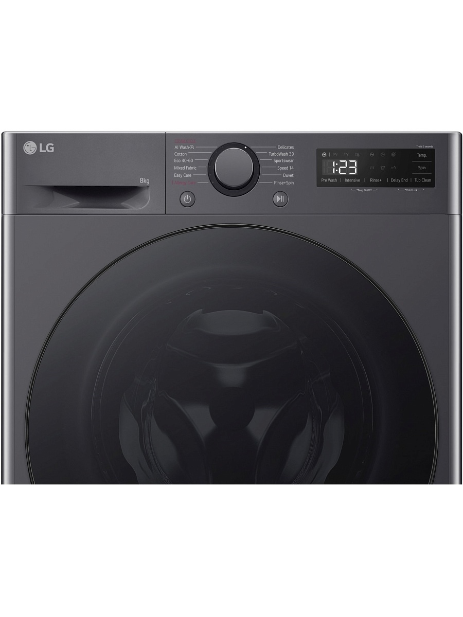 Стиральная машина LG F2WR508S2M (47.5см / 8кг / 1200об / пар / добавление белья / AI DD ™ / Smart Diagnosis / Inverter Direct Drive / A+++ / Чёрная)-6