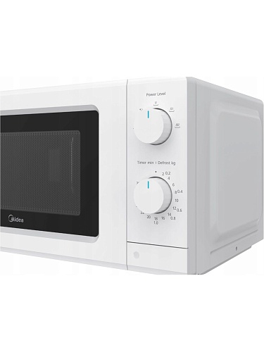 Микроволновая печь Midea MD-MP012MK-WH (19 л, 700 Вт, переключатели поворотный механизм, белый)-4