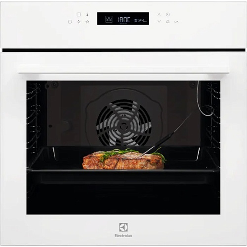 Духовой шкаф Electrolux EOE7F31V (SenseCook 700 / 72 л / до 300°C / Белый, стекло / Катализ / телескопич. напр.(x1) / Термозонд / SoftClose)-0
