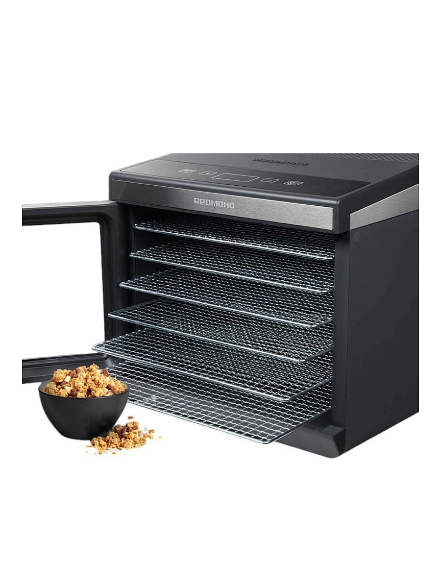 Сушилка для овощей и фруктов Redmond FD1105 (500 Вт, 35-70°C, 6 секций, регулировка температуры, дисплей, таймер)-0