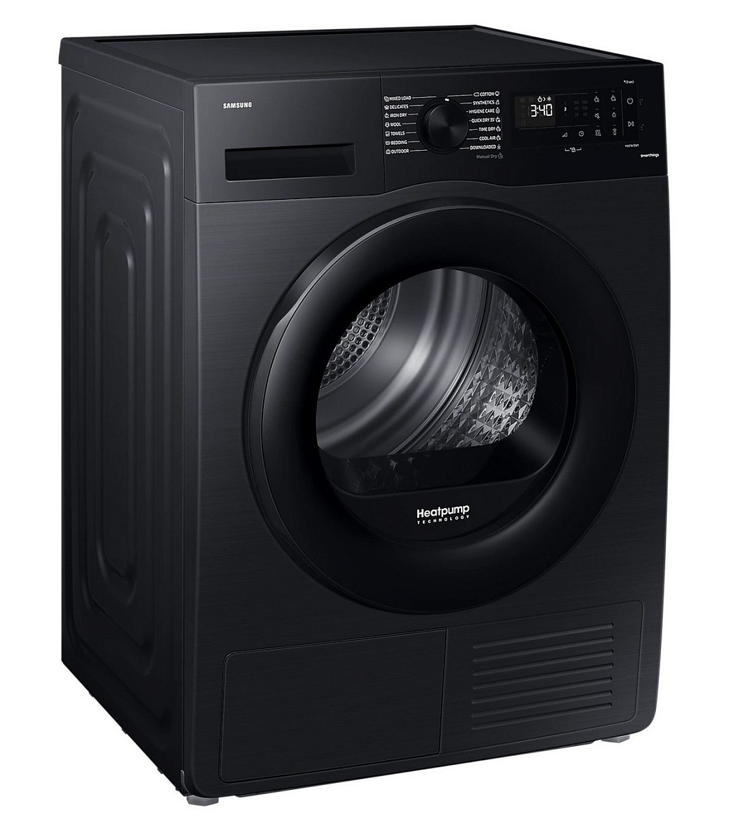 Сушильная машина с тепловым насосом Samsung DV90CGC2A0ABLE (65см / 9кг / HygieneCare / Air Refresh / OptimalDry / Wi-Fi / Чёрный)