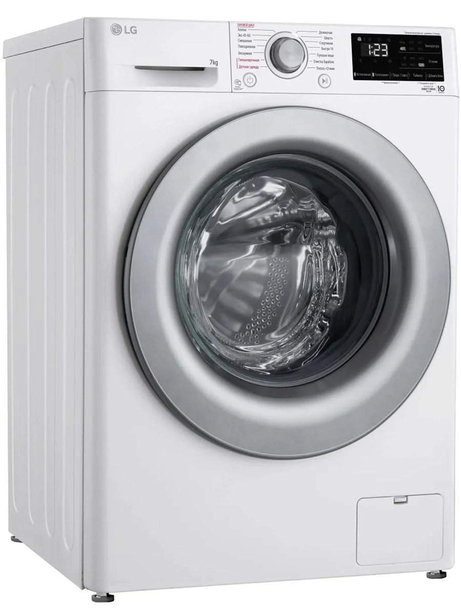 Стиральная машина LG F2V3HS4W (47,5см / 7кг / 1200об / пар / Tub Clean / Inverter Direct Drive / A)-0