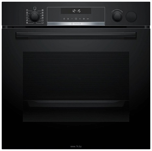 Духовой шкаф с добавлением пара Bosch HRA5380B0 (Serie6 / 71 л / до 275 °C / Черное стекло / Гриль / Каталитич. / резервуар 250 мл / A)