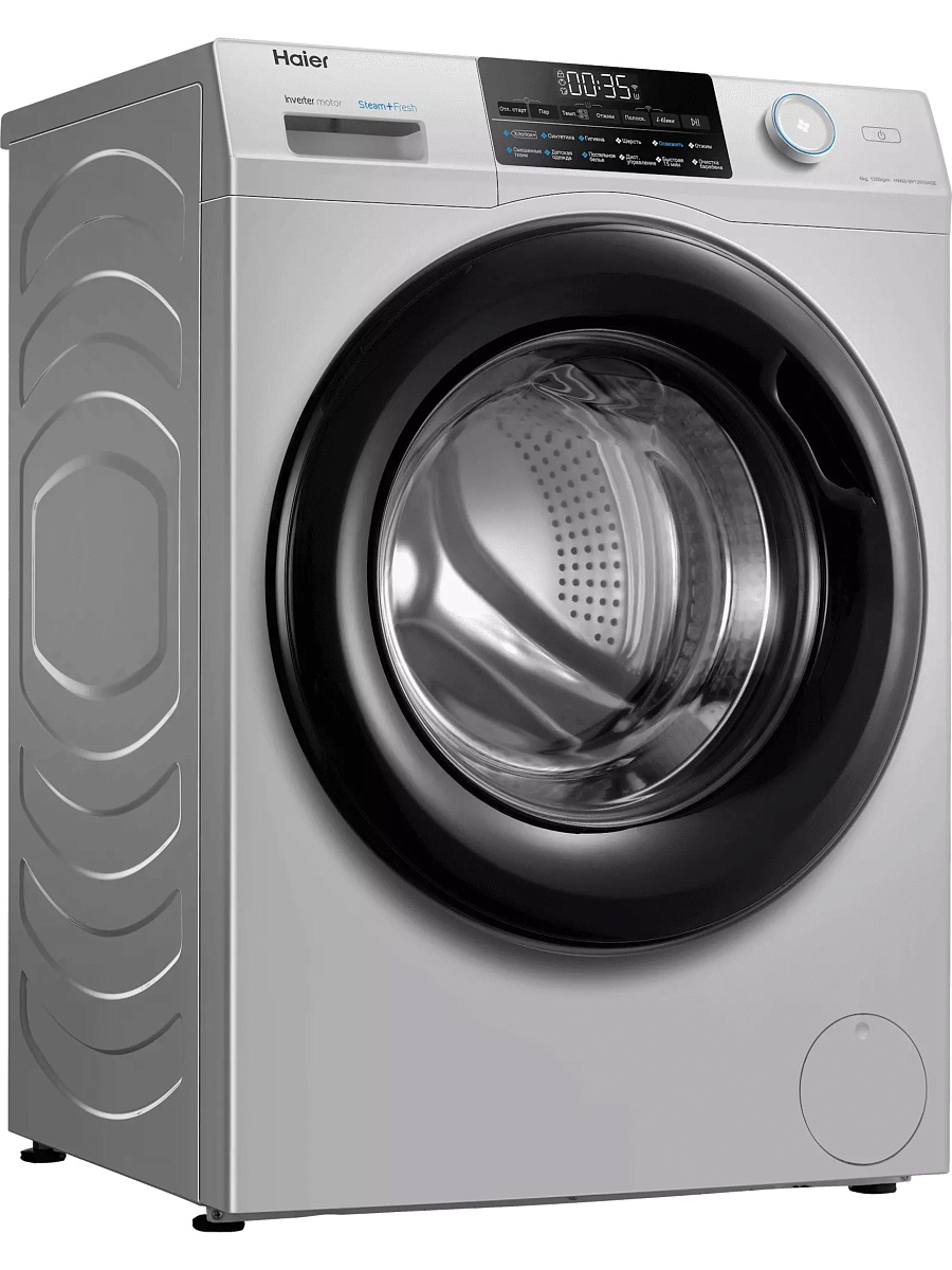 Стиральная машина Haier HW60-BP12959ASE (45,4см / 6кг / 1200об / пар / Smart Dual Spray / Wi-Fi (Evo) / Invertor / A+++ / Серебро)-0