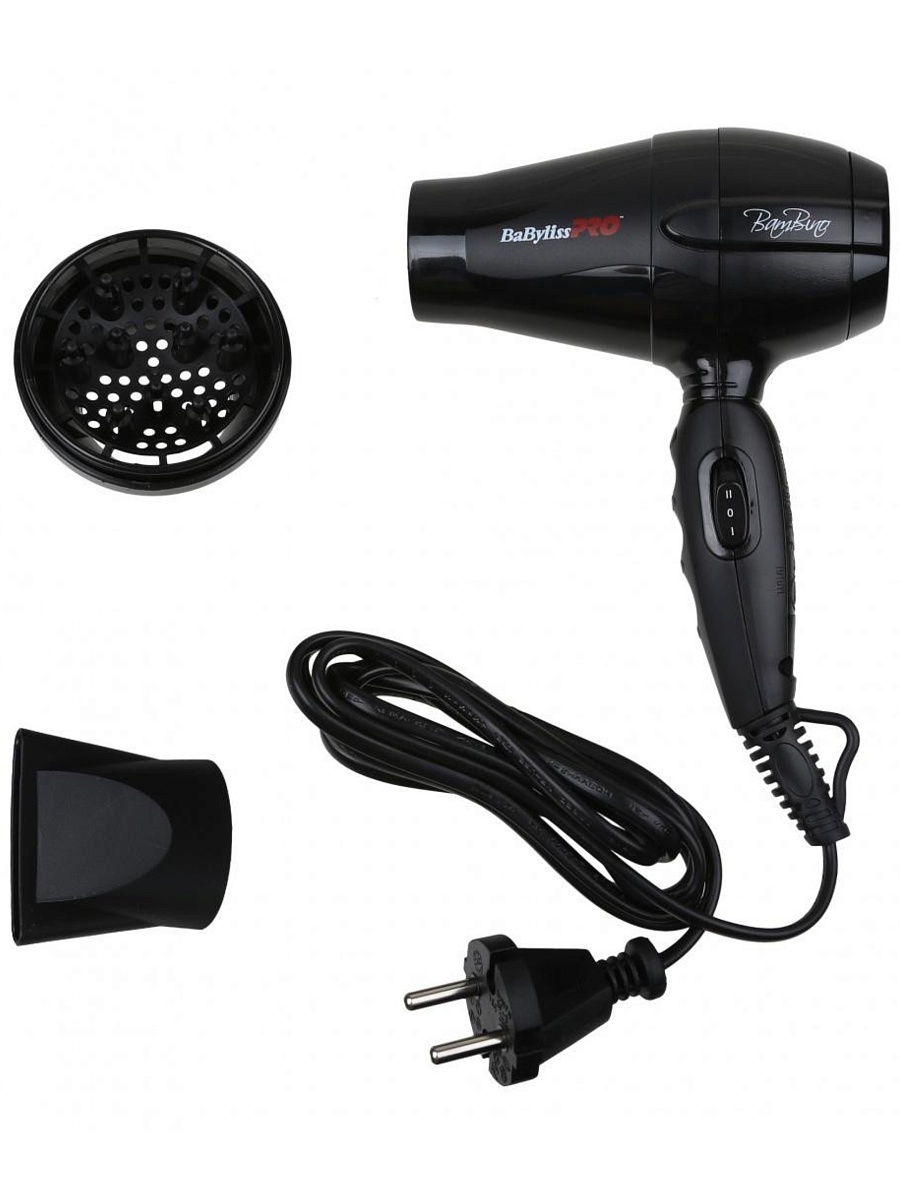 Фен BaByliss Pro BamBino BAB5510E (1200 Вт / 2 режима / шнур - 1.8 м / DC-мотор / диффузор)